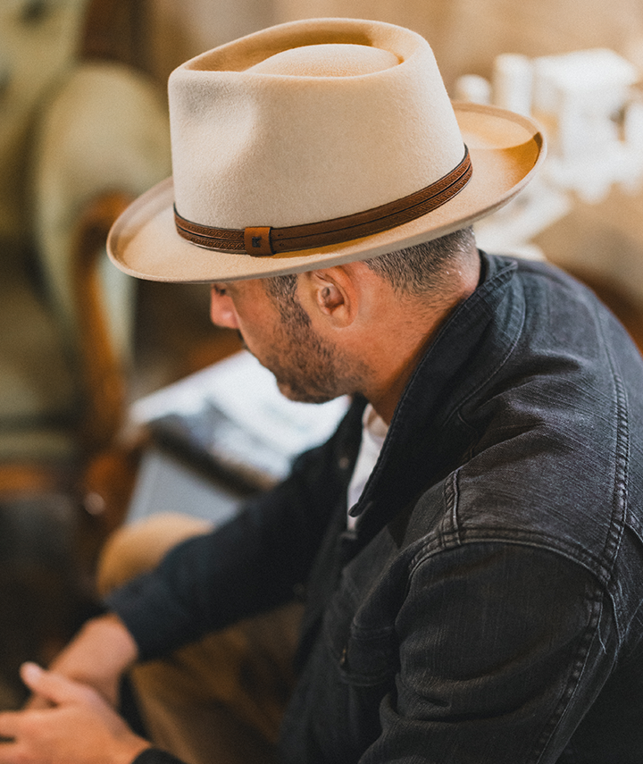 Australian Wool Felt Hat Fedora With Chin Strap Wide Brim Wool